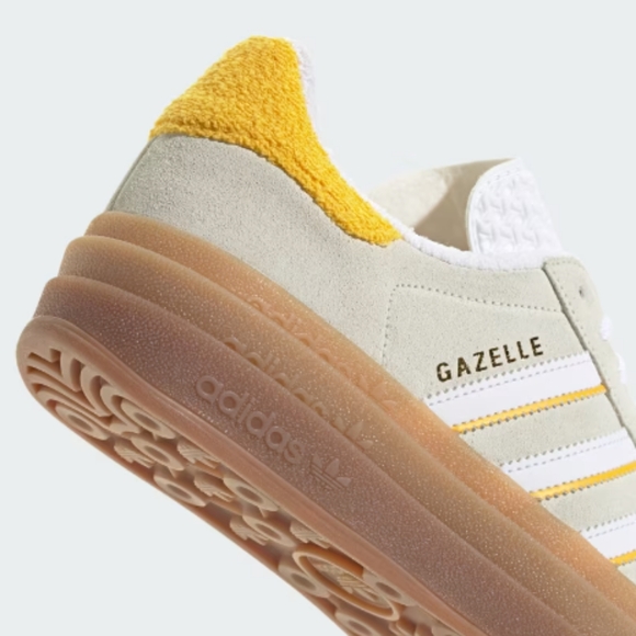 New! adidas Originals Women's Gazelle Bold Shoes - Light Yellow - Picture 8 of 9